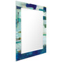 'Crore' Rectangular On Free Floating Printed Tempered Art Glass Beveled Mirror, 40" x 30"