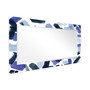 'Cerulean Strokes' Rectangular On Free Floating Printed Tempered Art Glass Beveled Mirror, 54" x 28"