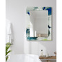 'Ephemeral' Rectangular On Free Floating Printed Tempered Art Glass Beveled Mirror, 40" x 30"