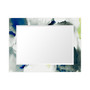 'Ephemeral' Rectangular On Free Floating Printed Tempered Art Glass Beveled Mirror, 40" x 30"