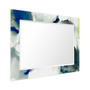 'Ephemeral' Rectangular On Free Floating Printed Tempered Art Glass Beveled Mirror, 40" x 30"