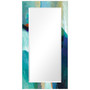 'Sky' Rectangular On Free Floating Printed Tempered Art Glass Beveled Mirror, 54" x 28"