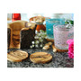 Olive Wood Rustic Coaster Set of 8 with Holder
