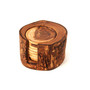 Olive Wood Rustic Coaster Set of 8 with Holder