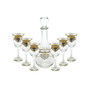 7 Piece Wine Set With Gold Artwork