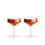 Raye Angled Crystal Coupe Glasses Set of 2, 7 Oz