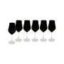Black Water Glasses with Stem 9.5", Set of 6