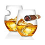 Whiskey Glass with Cigar Holder Rest, Set of 2