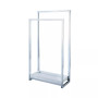 Pedestal 2-Tier Steel Construction Towel Rack with Wooden Case