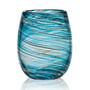 Color Swirl 16 Ounce Stemless Glass 4-Piece Set