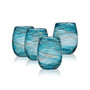 Color Swirl 16 Ounce Stemless Glass 4-Piece Set
