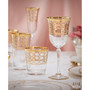 4 Piece Infinity Gold Ring Red Wine Goblet Set