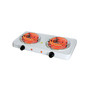 Electric Easily Portable Ultra Lightweight Dual Coil Burner Cooktop Buffet Range in White