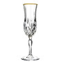 Opera Gold Collection 4 Piece Crystal Flute Glass with Gold Rim Set