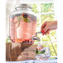 Glass Drink Dispenser with Spigot, Ice Infuser and Fruit Infuser, 128 oz
