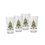 Christmas Tree Tapered Cooler 4 Piece Glass Set, 16 oz