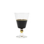 Black Water Glasses with Trim and Stem, Set of 6