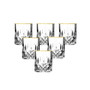 Siena Collection 4 Piece Shot Glass with Gold Trim Set