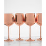 18 Oz Copper Stainless Steel White Wine Glasses, Set of 4