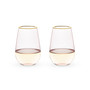 Rose Crystal Stemless Wine Glass, Set of 2