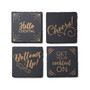 4 X 4" Slate Coasters Square Set, 4 Piece