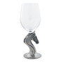 Wine Glass Hand-Blown with Solid Pewter Thoroughbred Horse Equestrian Stem and Base