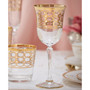 4 Piece Infinity Gold Ring White Wine Goblet Set