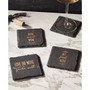 4 X 4" Life Happens-wine Helps Slate Coasters Square Set, 4 Piece