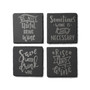 4 X 4" Wine is Necessary Slate Coasters Square Set, 4 Piece