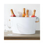 Large Metal 4.75 Gal. Beverage Tub Cooler, Bamboo Handles, 2 Pack