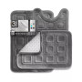3 Piece Ultra Soft Non-Slip Plush Memory Foam Bath Rug Set - Small, Large & Contour - Waffle Design