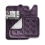 3 Piece Ultra Soft Non-Slip Plush Memory Foam Bath Rug Set - Small, Large & Contour - Waffle Design