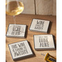 4.25'' D Wine Often Ceramic Coasters Set, 4 Piece