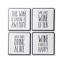 4.25'' D Wine Often Ceramic Coasters Set, 4 Piece