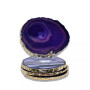 - Premium Gold-tone Trim Agate Coasters