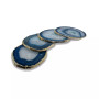 - Premium Gold-tone Trim Agate Coasters