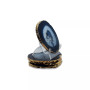 - Premium Gold-tone Trim Agate Coasters