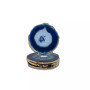 - Premium Gold-tone Trim Agate Coasters