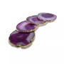 - Premium Gold-tone Trim Agate Coasters