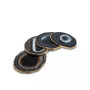 - Premium Gold-tone Trim Agate Coasters