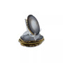 - Premium Gold-tone Trim Agate Coasters