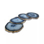 - Premium Gold-tone Trim Agate Coasters