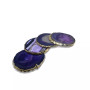 - Premium Gold-tone Trim Agate Coasters
