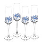 Blue Italian Champagne Flutes, Set of 4