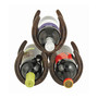 Horseshoe 3 Bottle Metal Wine Rack