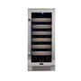33 Bottle Stainless Steel Door Single Zone Built-in Wine Refrigerator