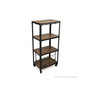 4 Tier Wood and Metal Cart with Wine Rack