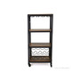 4 Tier Wood and Metal Cart with Wine Rack