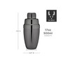Gunmetal Heavyweight Cocktail Shaker Set, 17 Oz