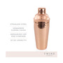 Hammered Copper Cocktail Shaker with Built-in Strainer, 25 Oz